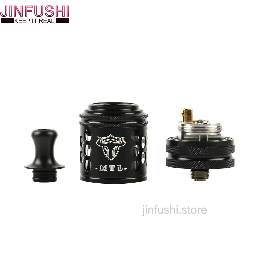 

2021 new product THC Tauren MTL RTA Rebuildable Tank with 24mm diameter 316ss 2ml capacity e-cigarette vaporizer VS BSKR MTL