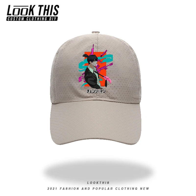 

Japan Anime Chainsaw Man Men's Caps Outdoor Sun Protection Hats for Women Unisex Breathable Casquette Mesh Sun Cap 5 Colors Hats