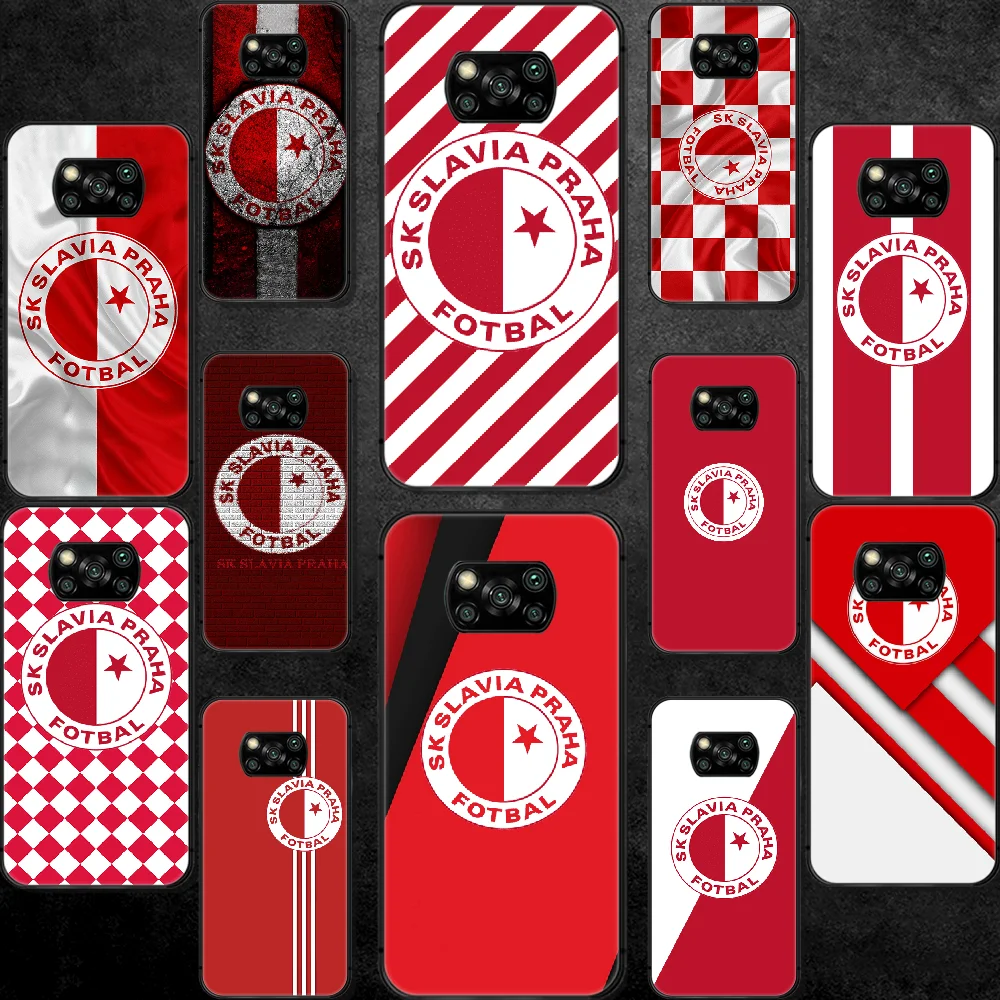 

SK Slavia Praha Phone Case Cover Hull For Xiaomi Mi A2 A3 8 9 SE 9T 10 10T Lite Pro Ultra Poco X3 black Coque Trend Prime