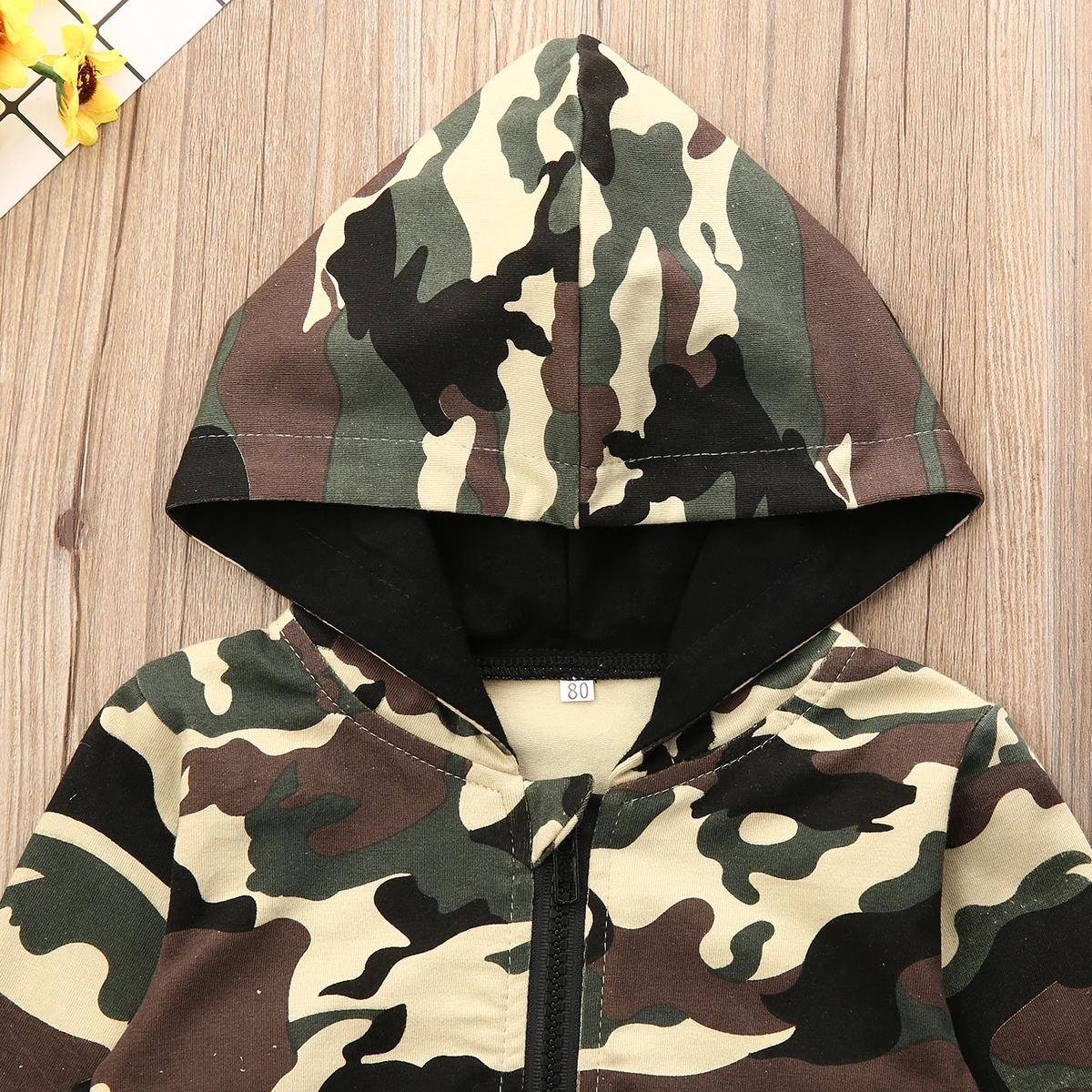 2Pcs Newborn Baby Boy Clothes Camo Boys Hooded Long Sleeve Tops Pants Kids Outfit Set Casual Tracksuit Clothing |