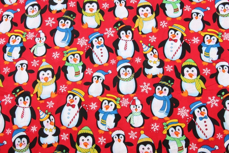 Снеговик Пингвин хлопковая атласная ткань для шитья сделай сам материал ручной
