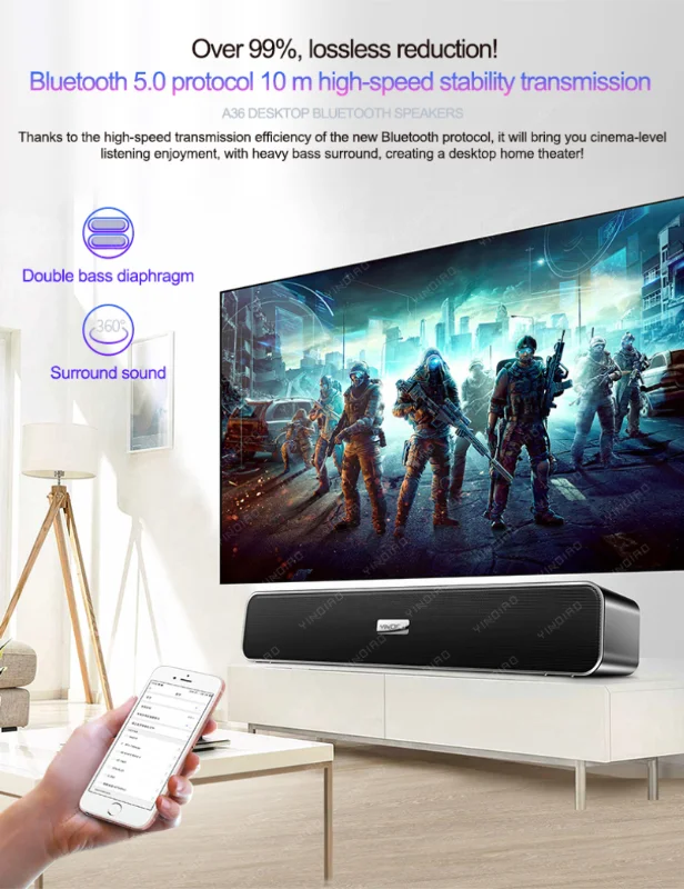 home theater surround subwoofer led tv sound bar wireless bluetooth computer wireless bluetooth speaker aux for pc tv speaker free global shipping