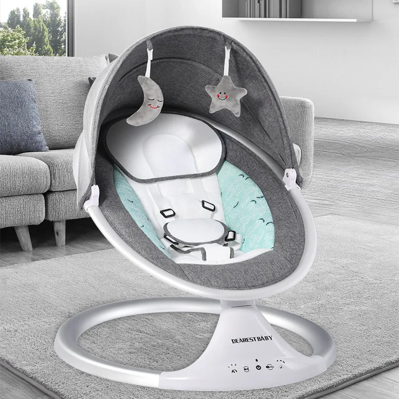 Explosive Baby Electric Rocking Chair Built-in Wireless Bluetooth + USB Smart Touch Switch Neonatal Sleep Coaxing Artifact