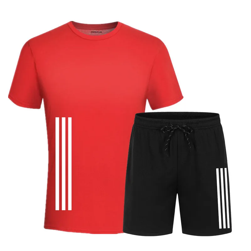 

New trend solid color men's summer sportswear shorts suit short-sleeved T-shirt shorts suit casual wear men's sportswear gym