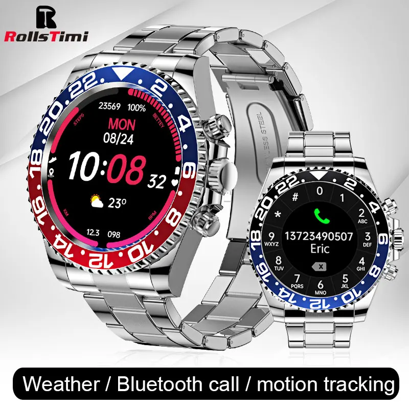 Смарт-часы Rollstimi мужские деловые IP68 Bluetooth | Электроника