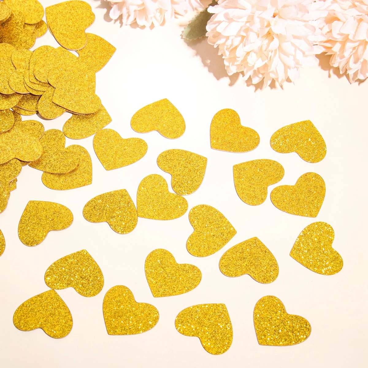 

100pcs Gold Silver Five-pointed Star Confetti Card Paper Birthday Party Baby Shower Decoration DIY Wedding Heart Card For Home