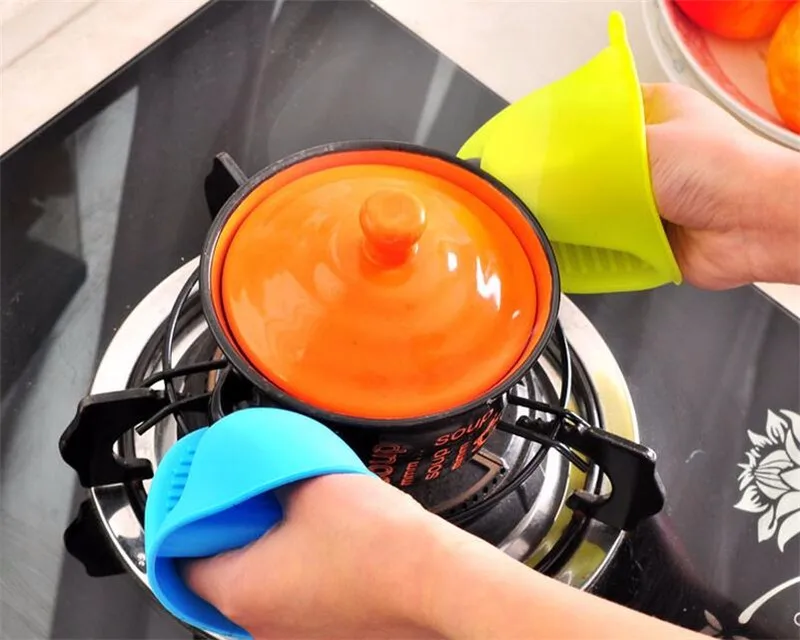 1 пара термостойких силиконовых прихваток для духовки скользящий силиконовый