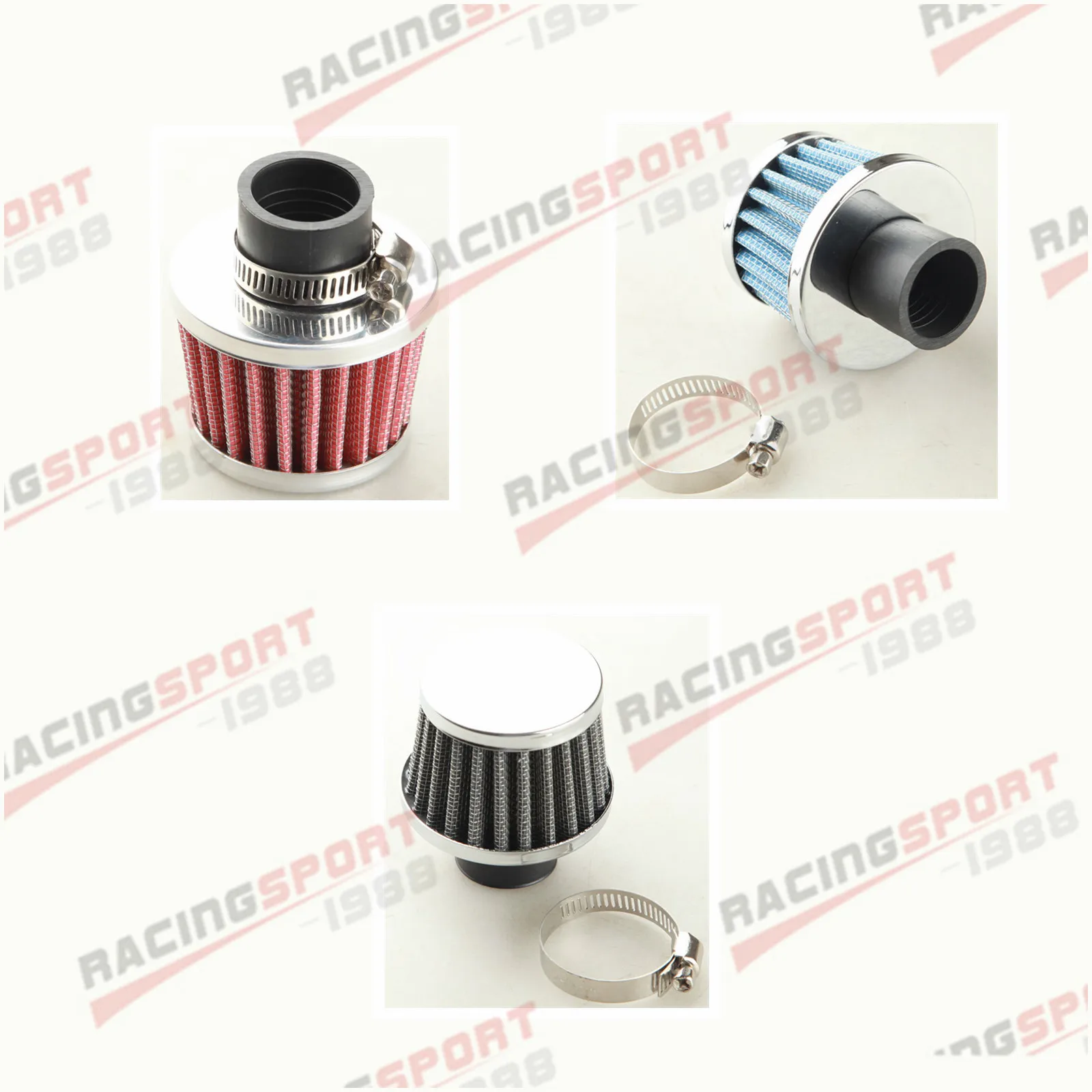 

Universal 25mm 1" Turbo Vent Crankcase Breather Intake Air Filter Black/Blue/Red