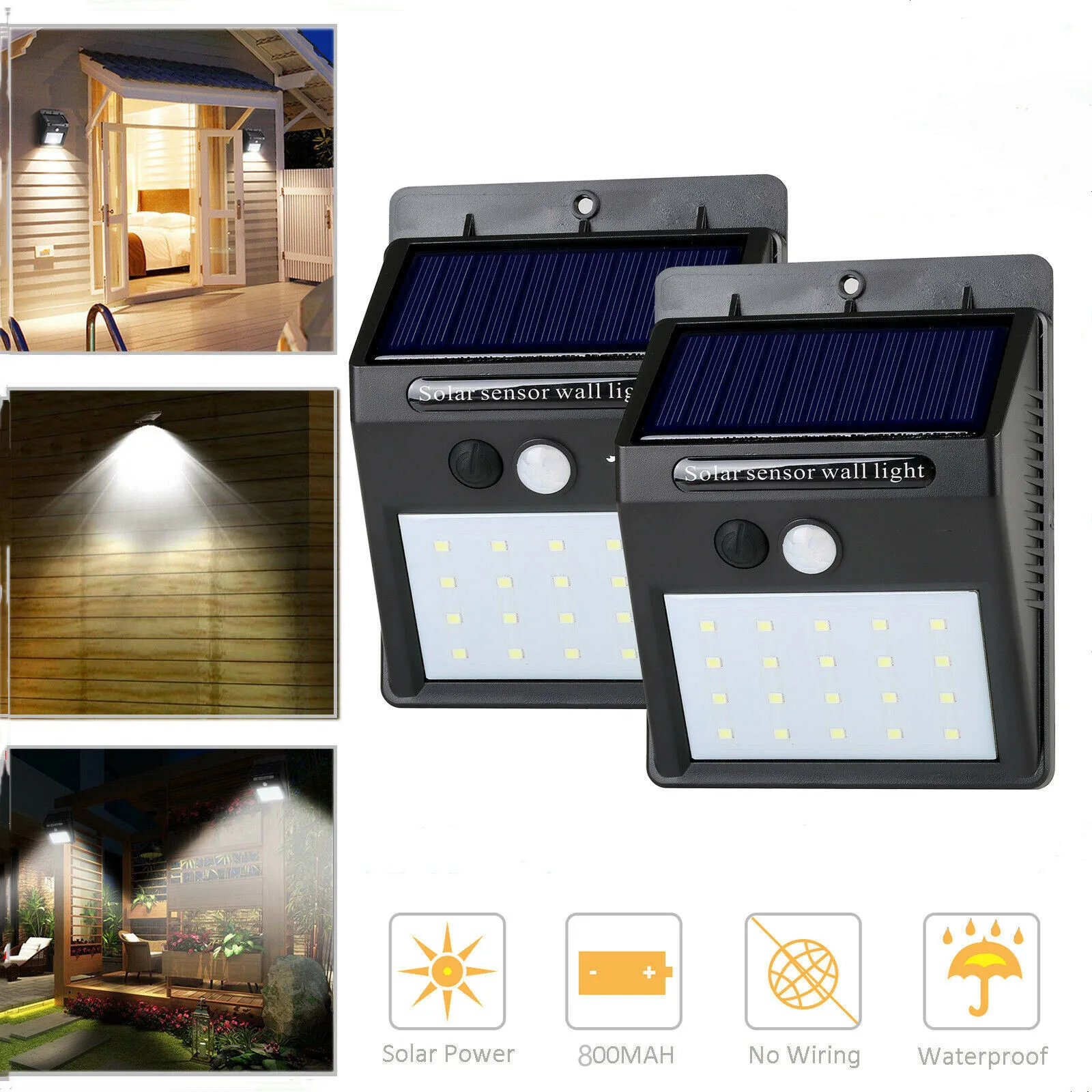 

20 LED Solar Light Outdoor Solar Lamp PIR Motion Sensor Solar Powered Sunlight Street Light for Garden Decoration