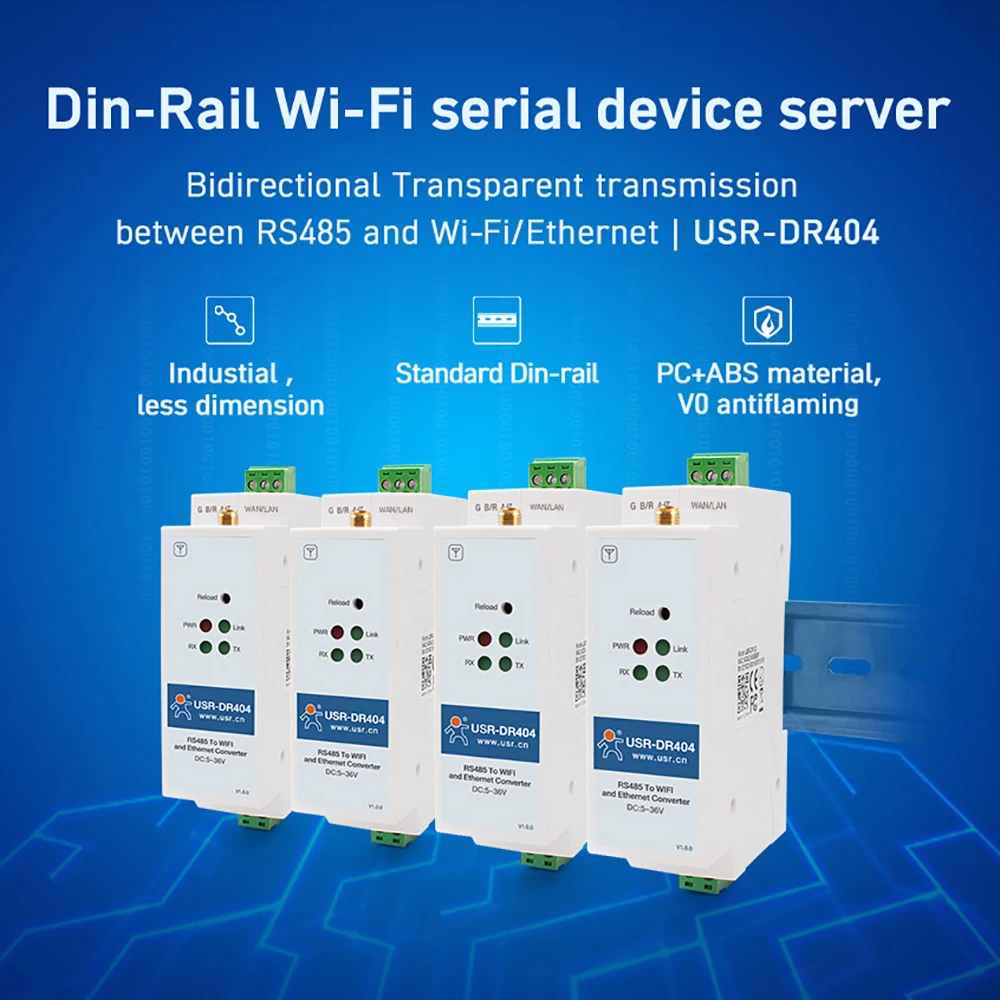 Последовательный порт RS485 Din Rail для Wi Fi Ethernet последовательное устройство