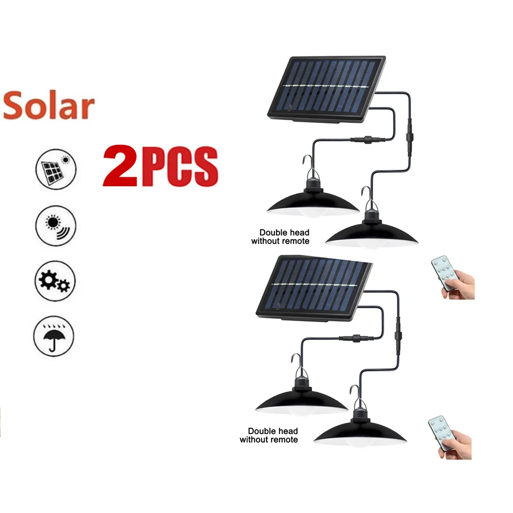 

2pcs Retro Lampshade Solar Pendant Lights Outdoor Hanging Shed Solar Lamp Barn LED Waterproof Outdoor Night Lighting 3/6M cable