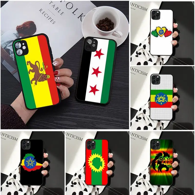 

retro ethiopia flag Phone Case Matte Transparent for iPhone 7 8 11 12 s mini pro X XS XR MAX Plus cover funda