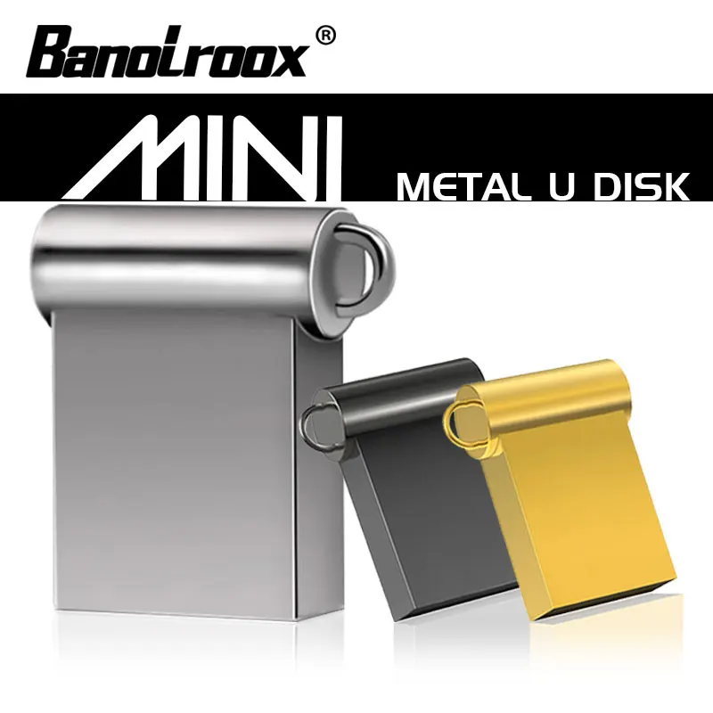 Banolroox оригинальные USB флэш накопители 64 Гб 128 ГБ мини usb 8 16 32 металлический