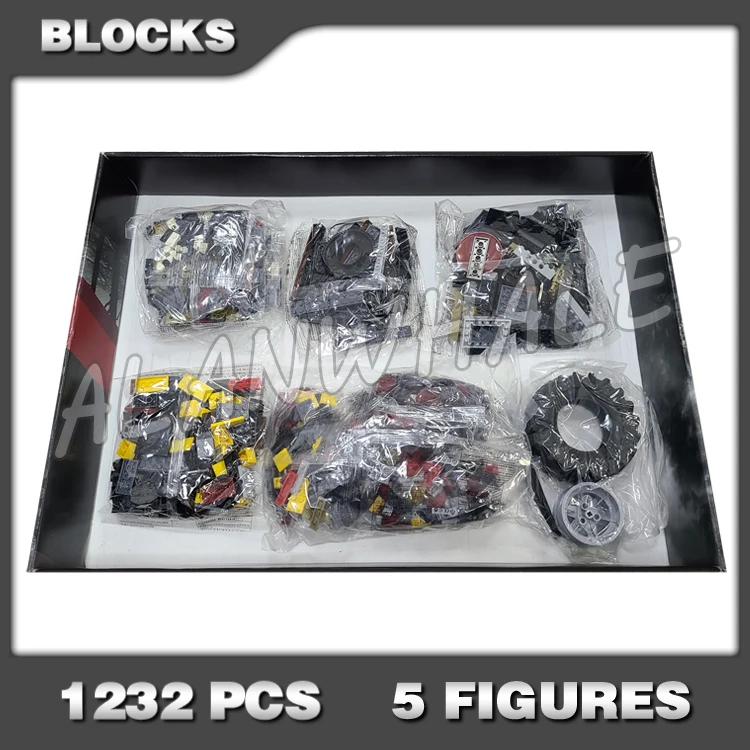 

1232pcs Quake Robots Mech Big Wheel with stabilizer 10800 Model Building Blocks Toys Compatible With Bricks