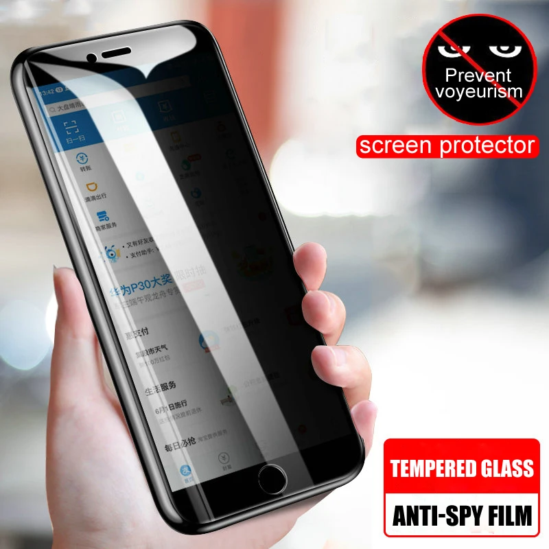 Анти шпион полное покрытие закаленное стекло для iPhone 11 Pro Max XS XR X Защита экрана 8 7 6