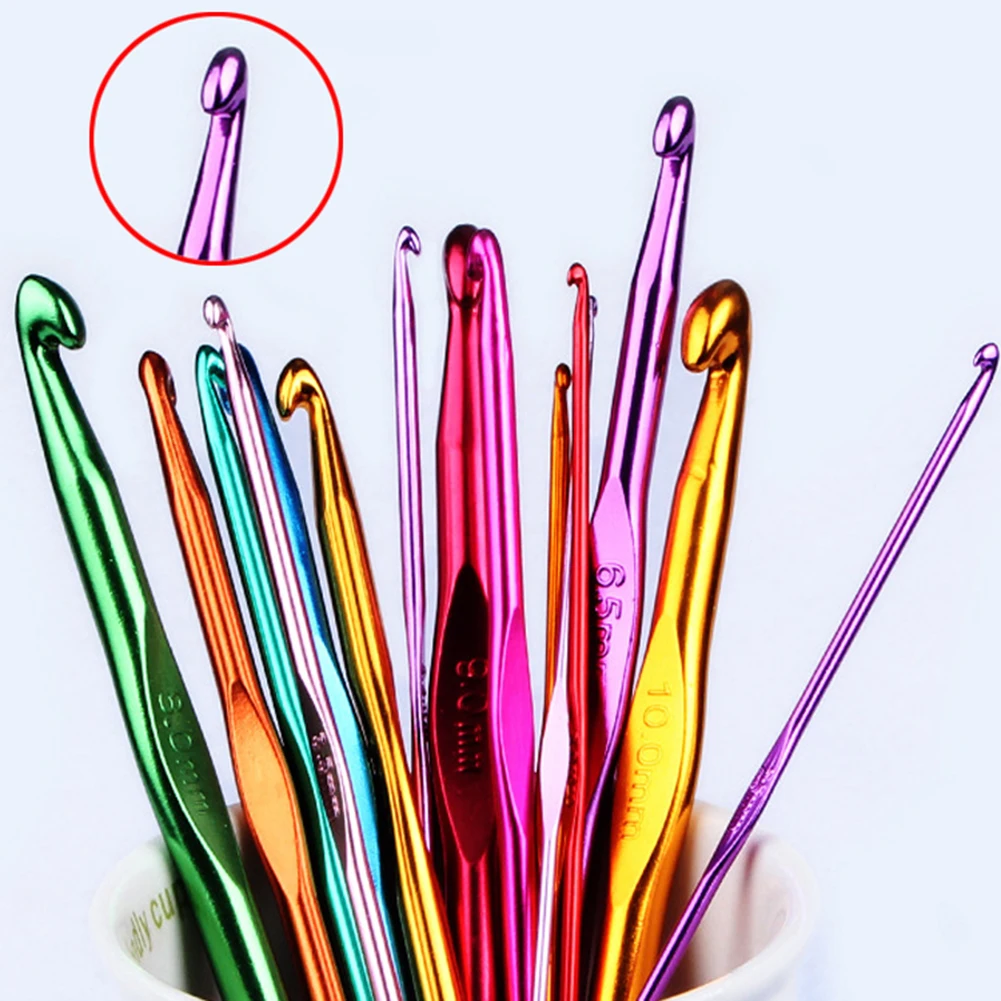 

Colorful Metal Knitting Needles Crochet Hook Convenient Weave Crochet Needles Sizes 2mm to 10mm Crochet Hook Wholesale