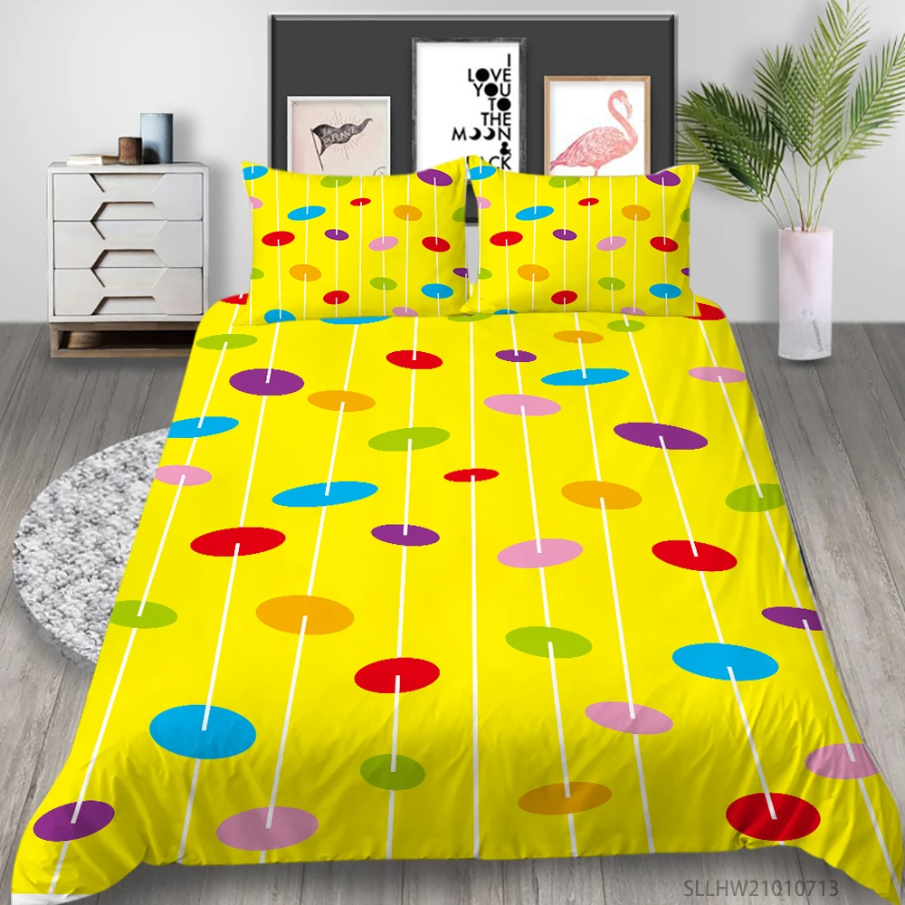 

3D Colourful Creative Print Bedding Set King Queen Double Size Bed Set Cover Boy Girl Child Bedclothes Fashionable Quilt Set