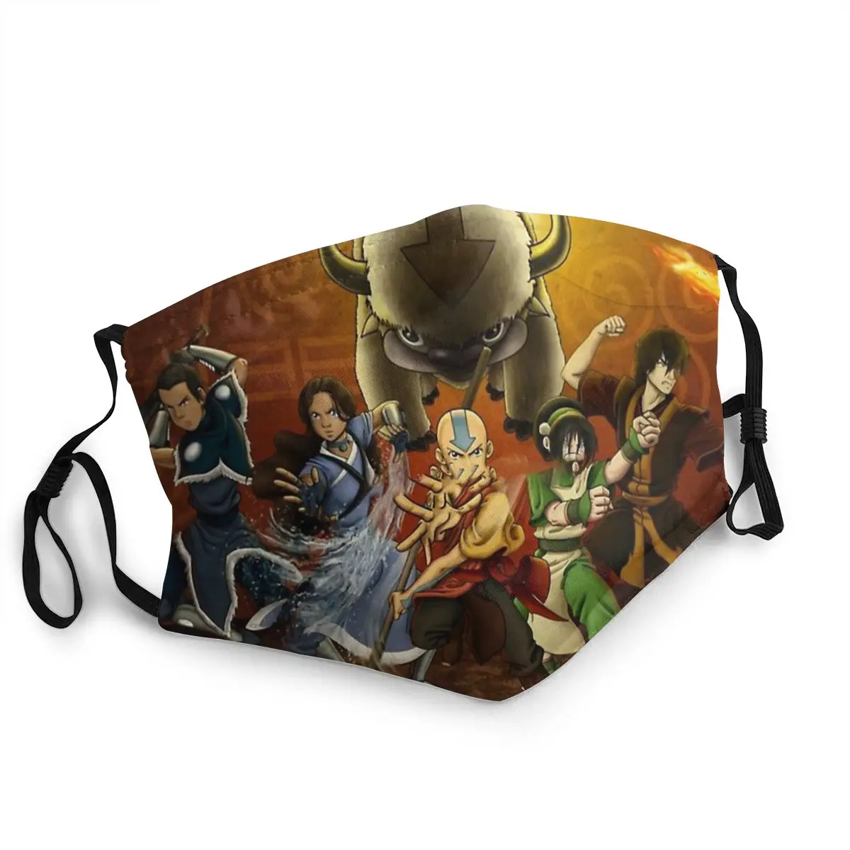 

Аватар Последний Воздушный Бандер Aang Katara Zuko Sokka Momo комиксы защита Многоразовые моющиеся маски унисекс пылезащитный рот