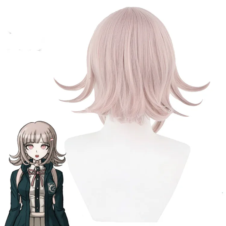 Парик для косплея 30 см из данганронпа (Fujisaki Chihiro chiaki nanami) термостойкий взрослых и