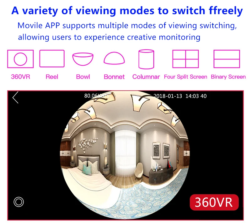 Лампа с Wifi мини-камерой 960 P, беспроводная ip-камера для домашней безопасности, панорамная камера рыбий глаз с углом обзора 360 градусов, камера с датчиком движения