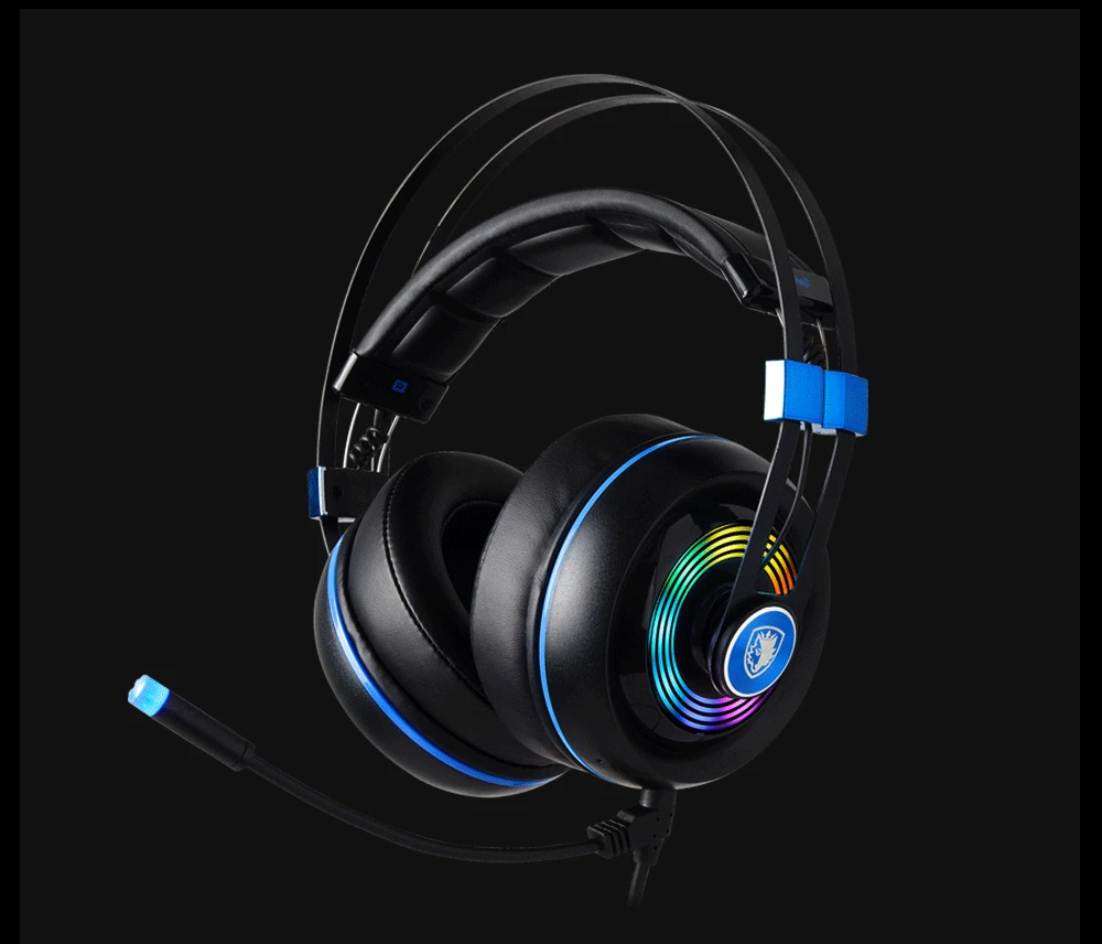 SADES Armor USB игровая гарнитура Realtek игровая аудио легкая RGB подсветка Шумоподавление для ПК