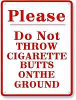 tin metal signsvintage posters decorationsiron sign please do not throw cigarette butts onthe funny 12x8 inches