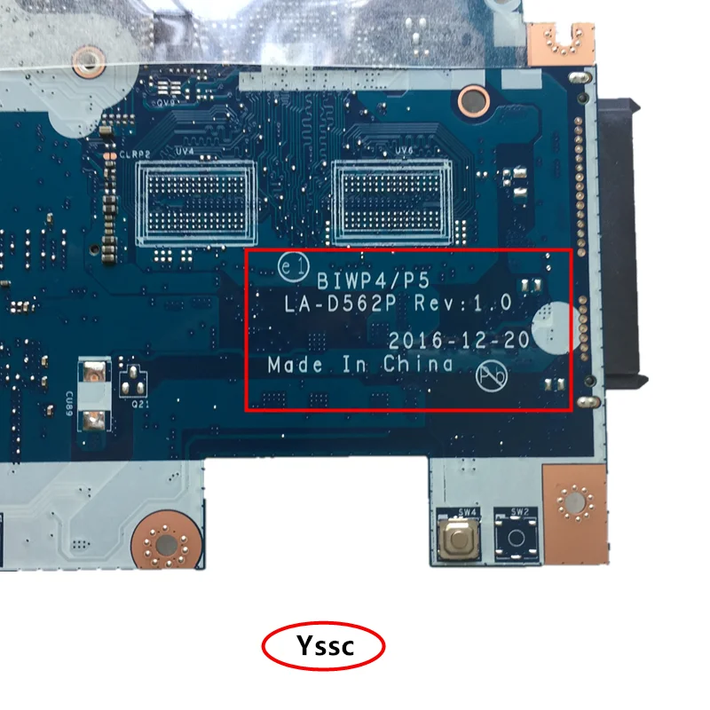 100% Протестировано Новинка! BIWP4/P5 LA D562P материнская плата для ноутбука Lenovo 110 15isk с