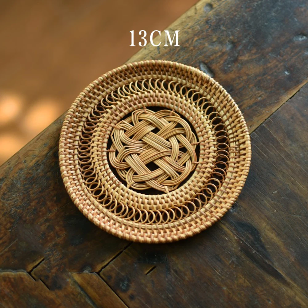 

Handmade Weave Non-slip Placemat Round Insulation Pads Table Mats Home Decor Creative Coasters Set Cup Cushion
