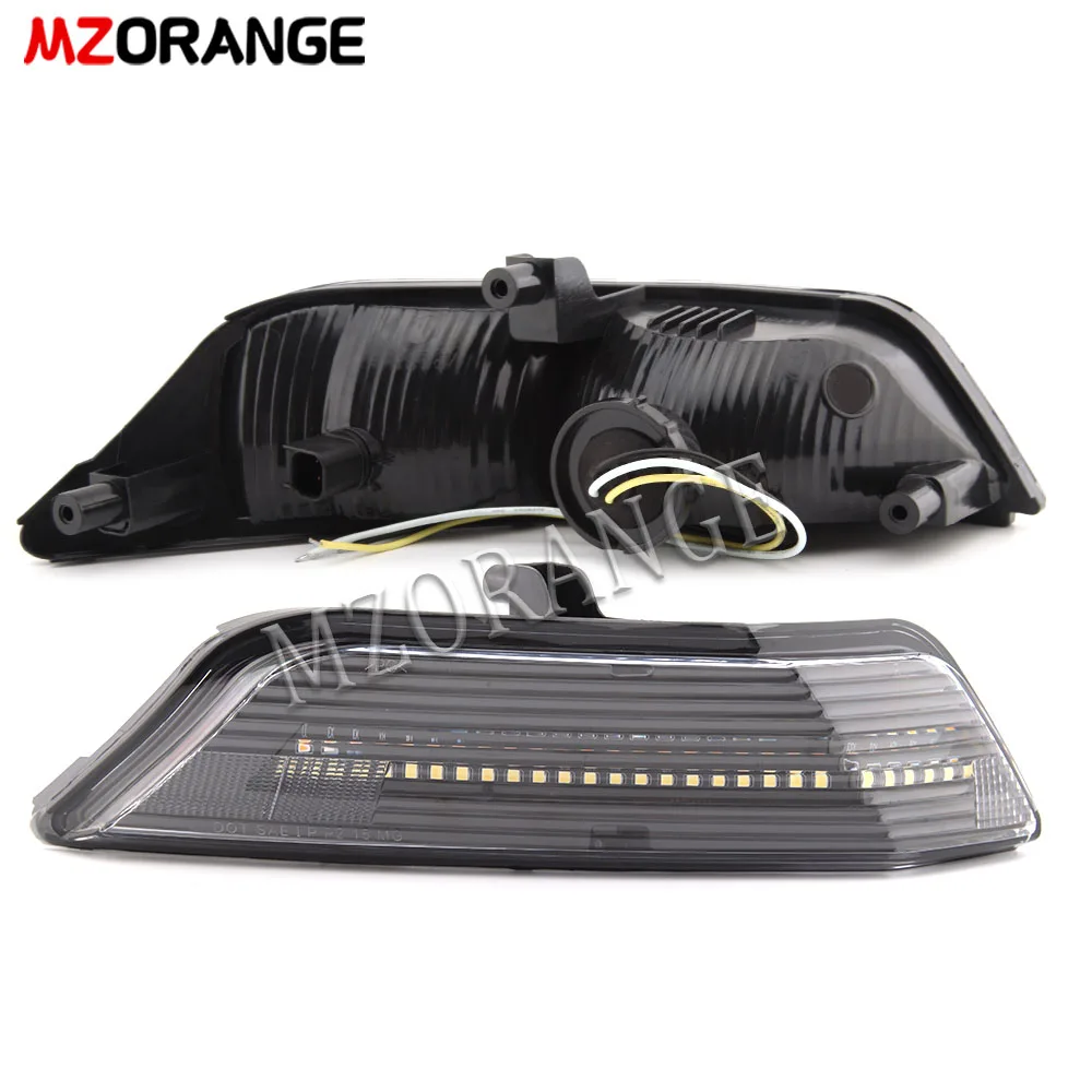 

Фары foglights для Ford Mustang 2015, 2016, 2017, 2 шт., светодиодные динамические прозрачные линзы DRL, поворотники, желтого и белого цвета, замена