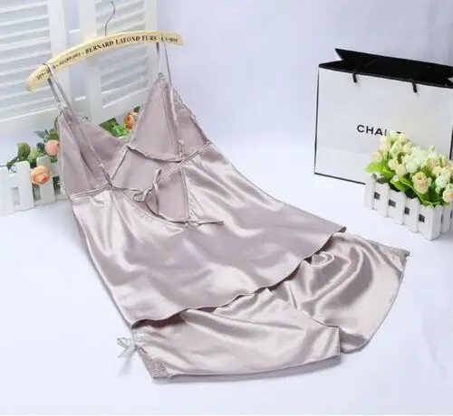 Женский пижамный комплект Ночная рубашка женская одежда для сна PJs Топ Шелковый