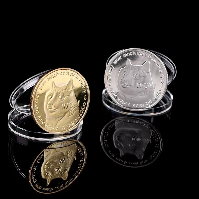 

Gold Silver Plated Dogecoin Commemorative Coins Cute Dog Pattern Dog Souvenir Collection Gifts For Friends