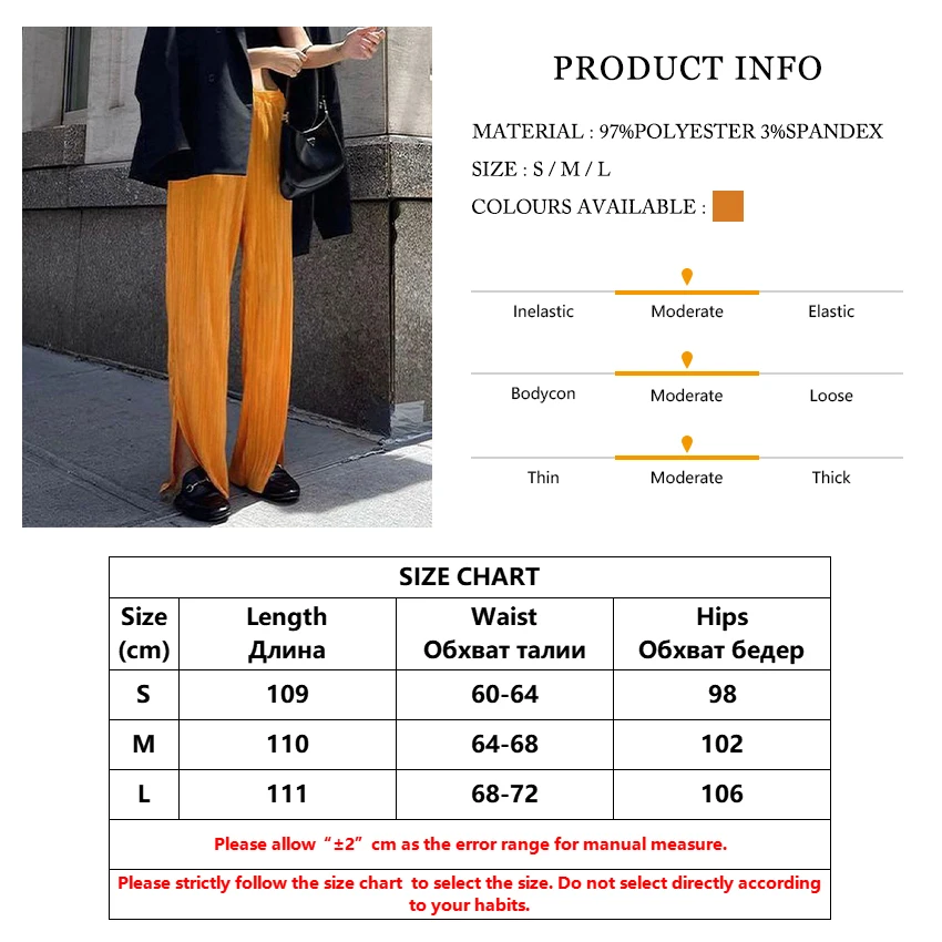 

Clacive Autumn Vintage Yellow High Wasit Slit Women Pencil Pants Casual Slim Elastic Waist Pleated Office Woman Trousers 2021