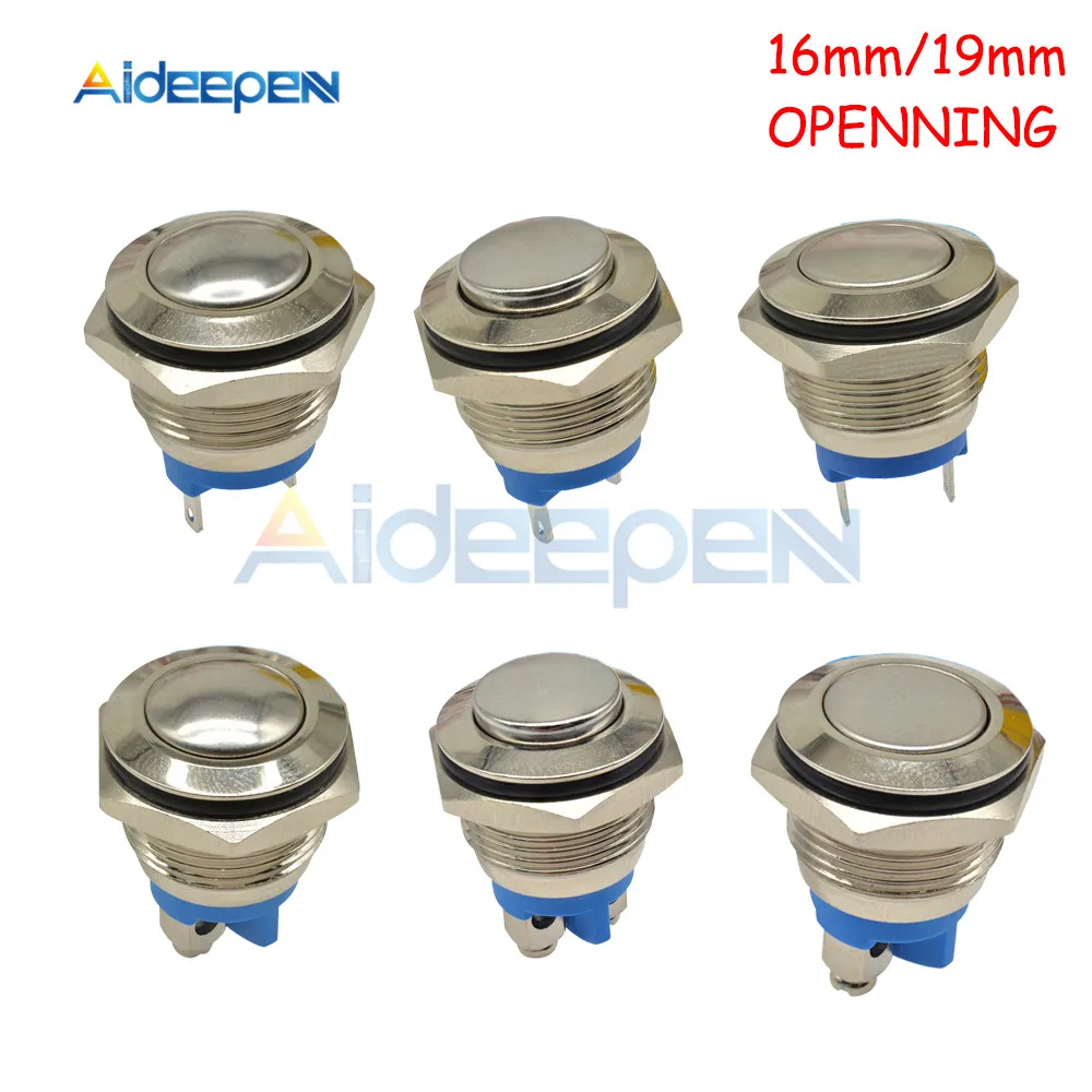 Металлический кнопочный переключатель со светодиодсветильник кой 16 мм 19 250 В 5 А