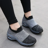 2021 spring women breathable shoes woman flat slip on platform tenis for women mesh sock sneakers shoes zapatillas aire mujer