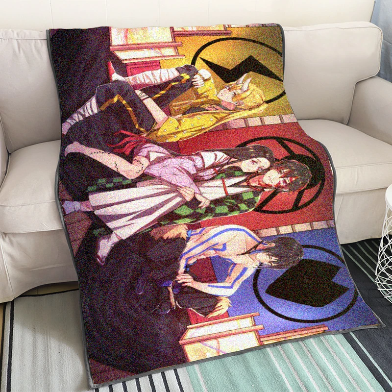 

Anime Demon Slayer Kimetsu no Yaiba Blanket Cosplay DIY Custom Soft Cloak Flannel Warm Air Blankets 39x59inch