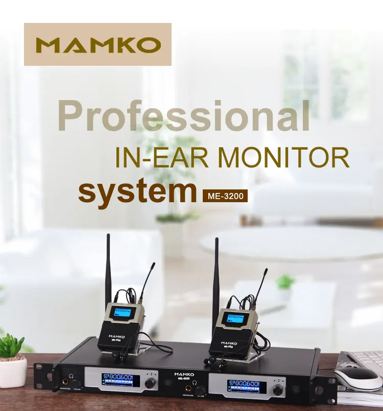 MAMKO ME-3200 In Ear Monitor Беспроводная система профессиональная для сценического представления 150 м дальность передачи