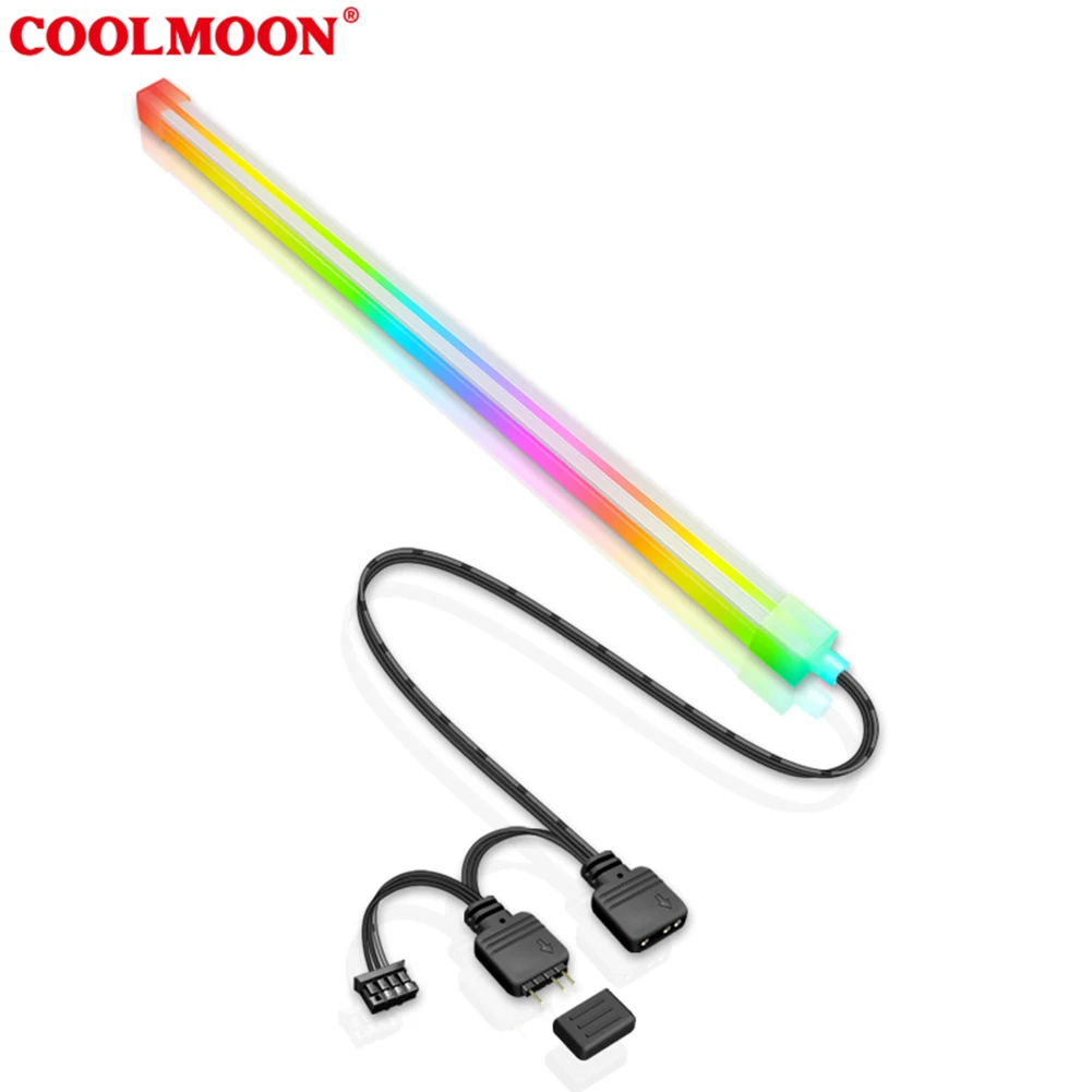 

Бриллиантосветильник вая полоса COOLMOON, декоративная световая полоса RGB для шасси, светодиодсветодиодный симфония, 3PINx2 + 4PIN, декоративная лен...