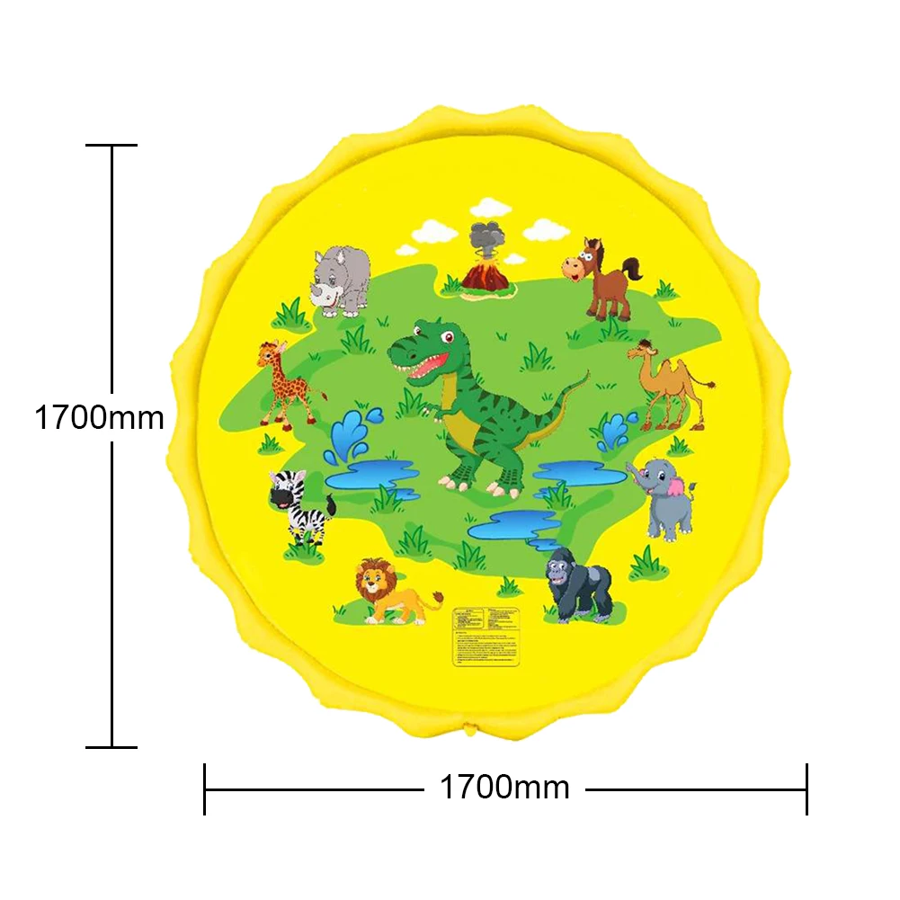 Надувная водяная подушка ПВХ 67 дюймов для детских игр пляжный коврик спринклер