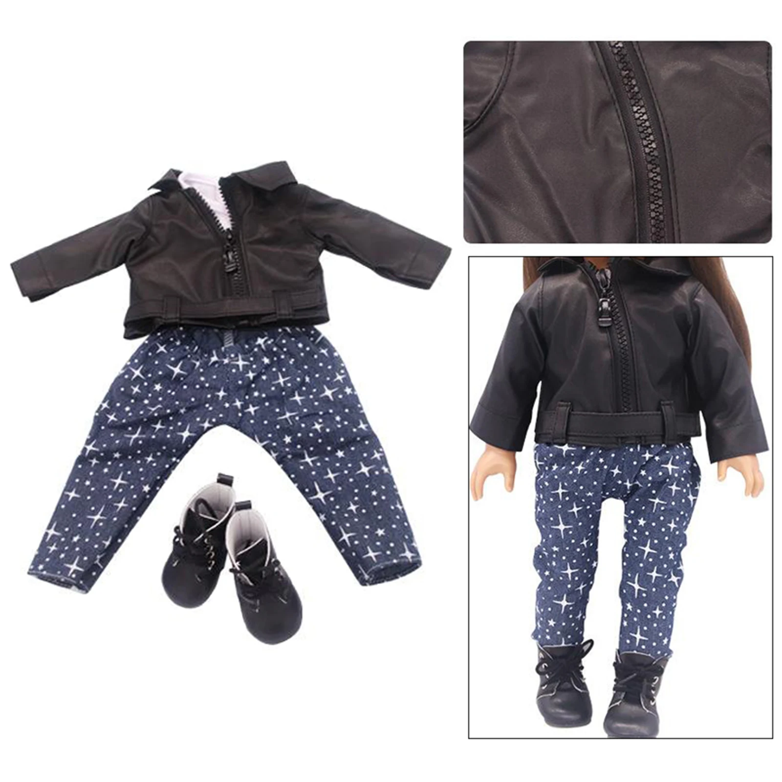 

3x Handmade Jacket with Pants Accessory Outfit fit for 18 inch Dolls Clothes