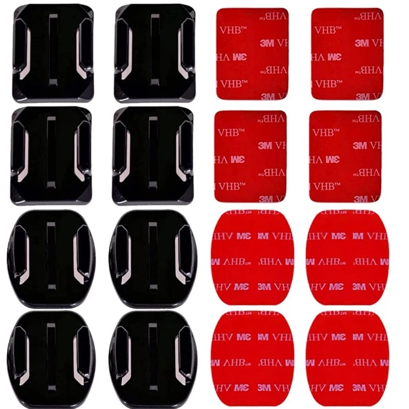 

100 шт. клейкие прокладки на шлем, плоские Изогнутые Крепления, набор аксессуаров для экшн-Камеры GoPro Hero 9 8 7 6 5 4 3 + 3