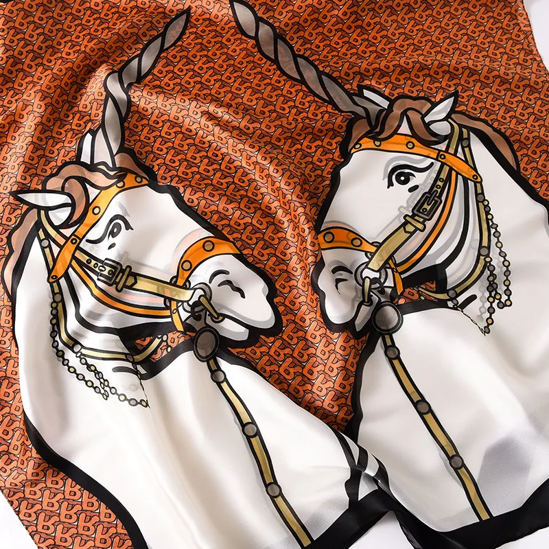 

Europe And The United States Autumn And Winter New Fashion Silk Scarf Women Warm Scarf Letter Long Spring And Autumn Shawl Scarf