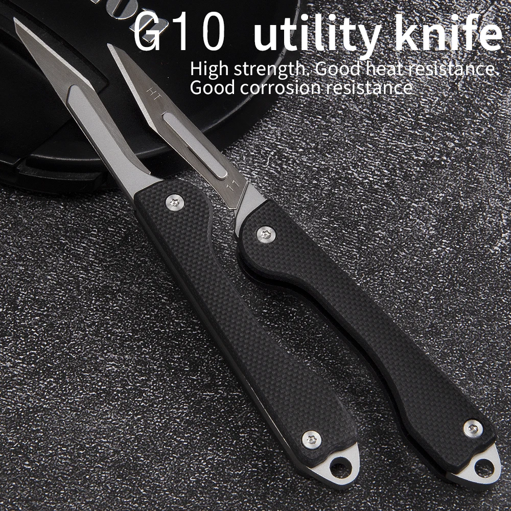 

G10 mini keychain knife utility knife portable knife foldable multifunctional outdoor self-defense EDC tool