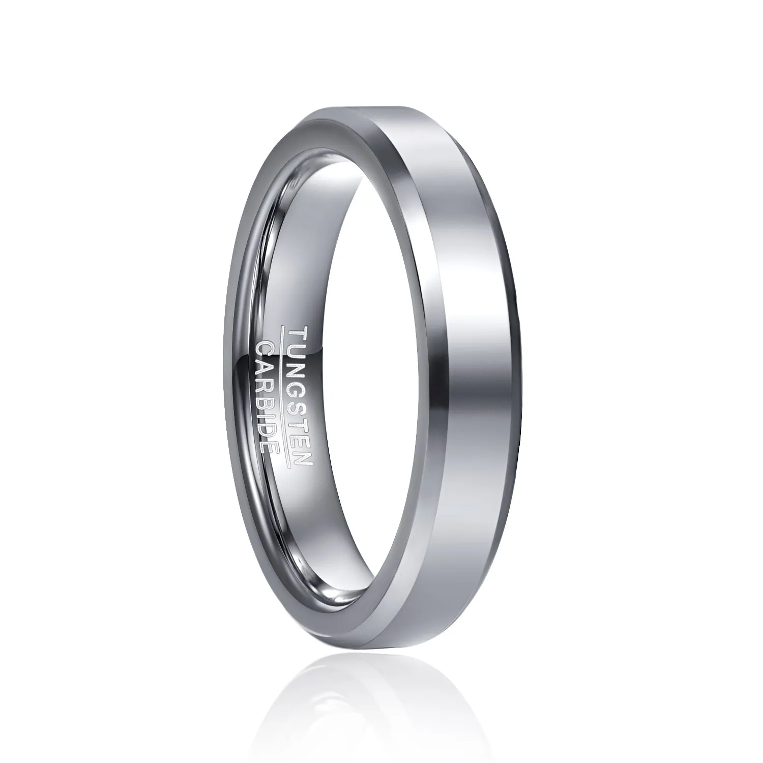 

Fashion Silver Color Tungsten Carbide Rings For Men High Polish Tungsten Steel Wedding Rings