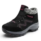 Зимние женские теплые зимние ботинки большого размера, женские нескользящие теплые плюшевые ботинки на танкетке, зимняя женская обувь