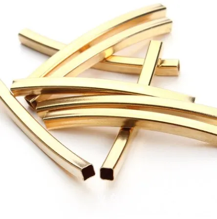 

30 шт./лот 2*40 мм квадратные трубки из металлического медного сплава, бусины с отверстиями, плоские бусины Будды, бусины для изготовления брас...