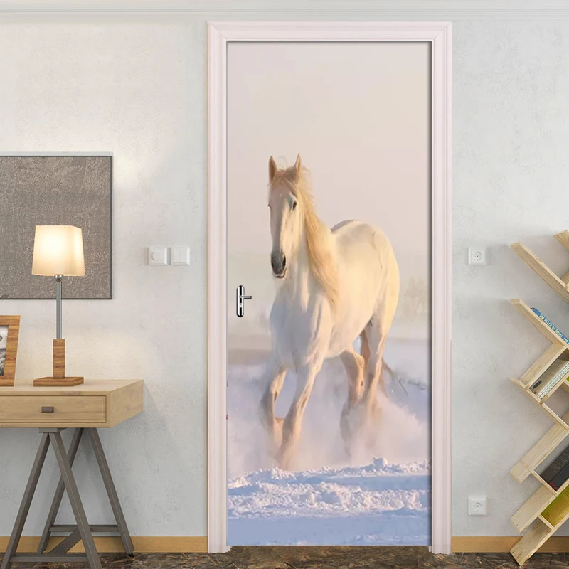 Настенная Наклейка на дверь в скандинавском стиле креативная белая фотография 3D