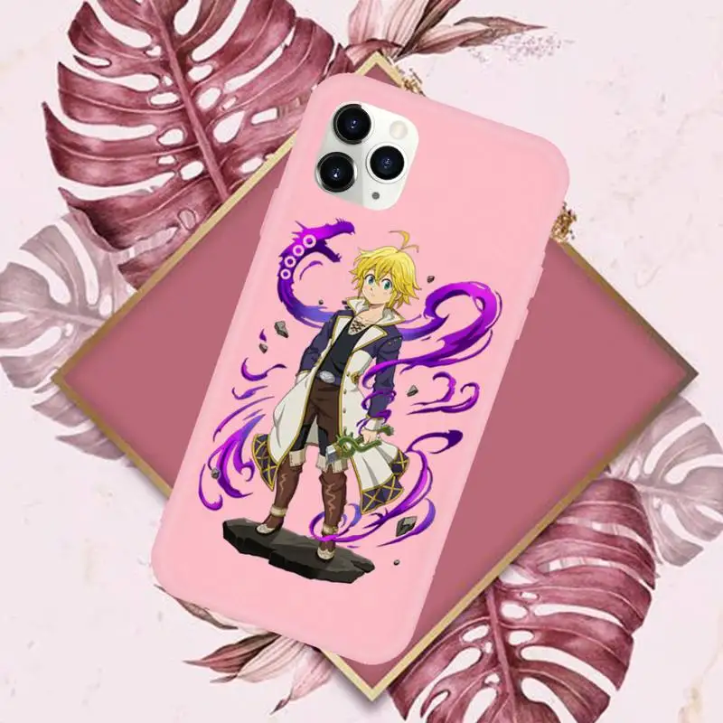 

anime seven deadly sins Phone Case Pink Candy Color for iPhone 11 12 mini pro XS MAX 8 7 6 6S Plus X SE 2020 XR