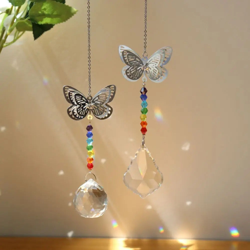 

Home Decor 3D Crystal Butterfly Suncatcher Wind Chime Prisms Chandelier