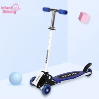 infant shinings kids scooter outdoor toy baby bike safety kick scooter folding flash wheels scooter for kids