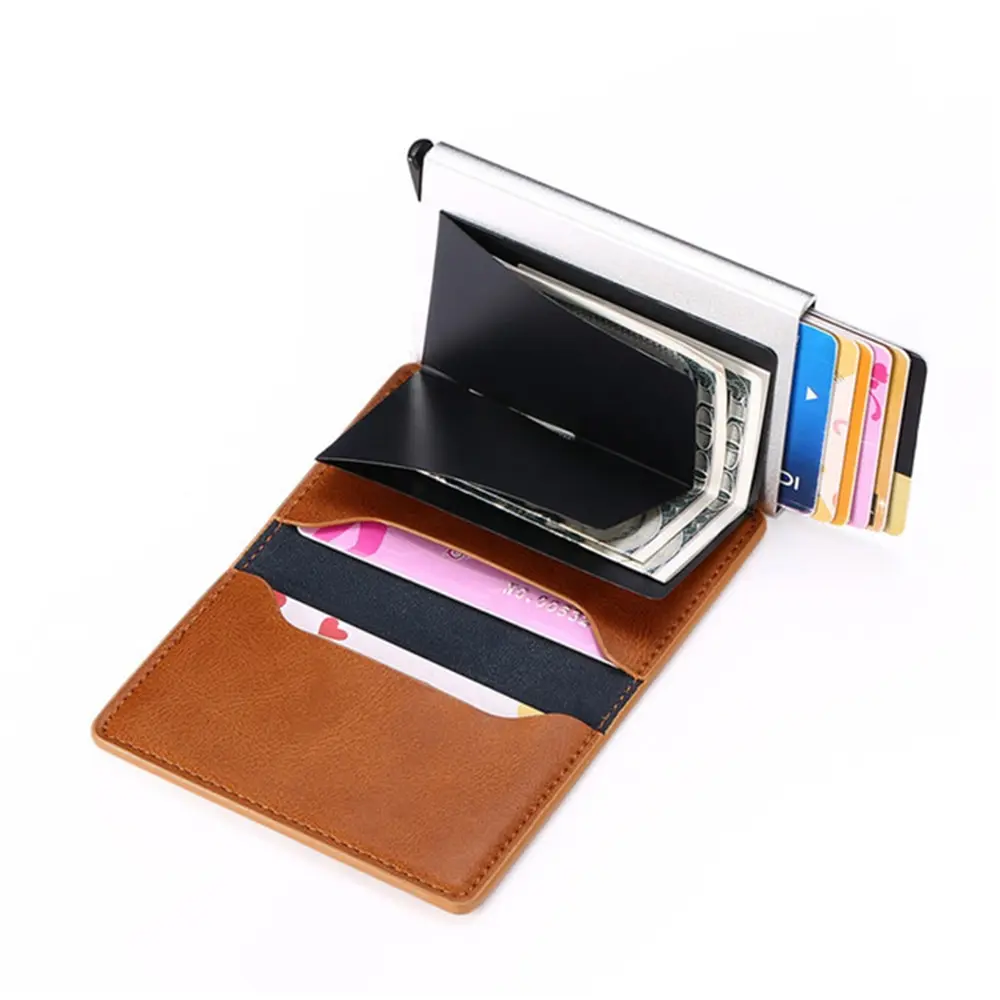 

Man Women Smart Wallet Business Card Holder Hasp Rfid Wallet Aluminum Metal Credit Business Mini Card Wallet 2021